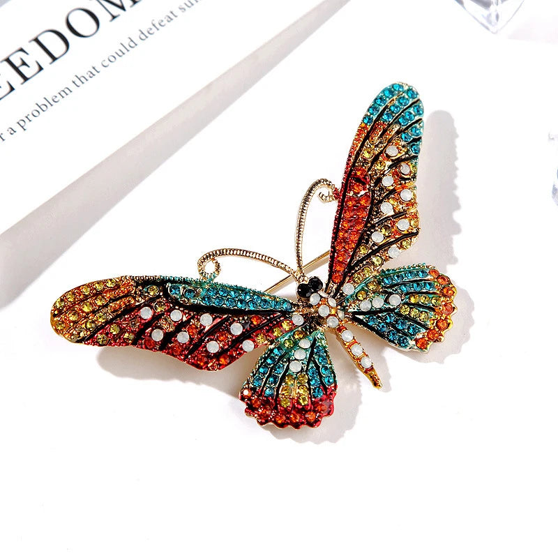 Shiny Crystal Butterfly Lapel Pin