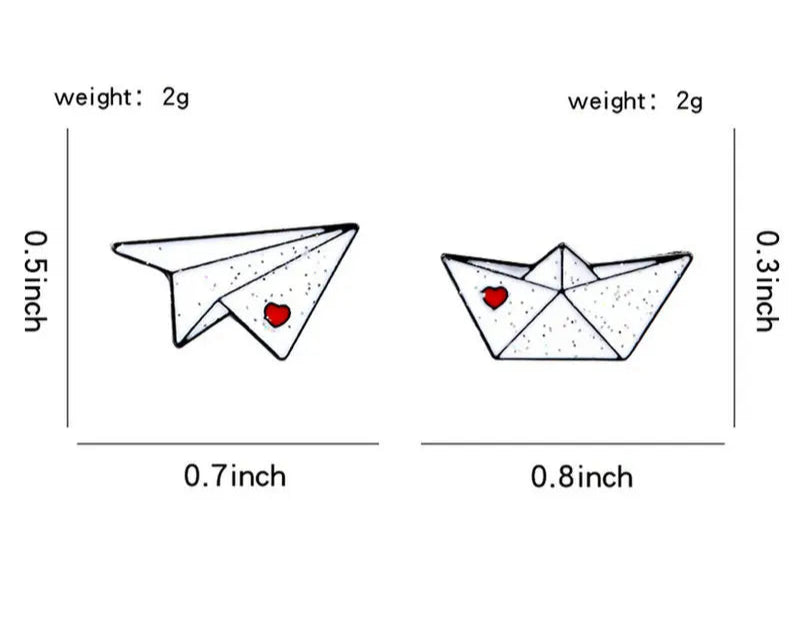 Love Paper Plane Brooch – Cute Boat Enamel Pin Gift