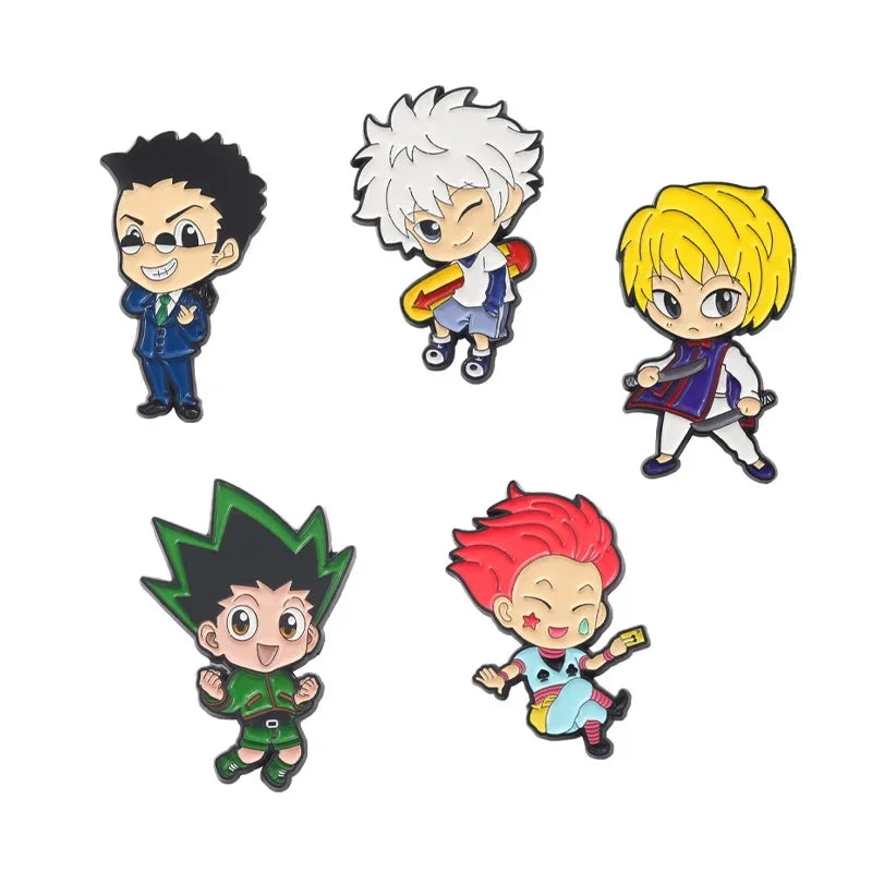 Hunter x Hunter Enamel Pin Set (5PCS) – Anime Lapel Badges for Clothes, Bags & Cosplay