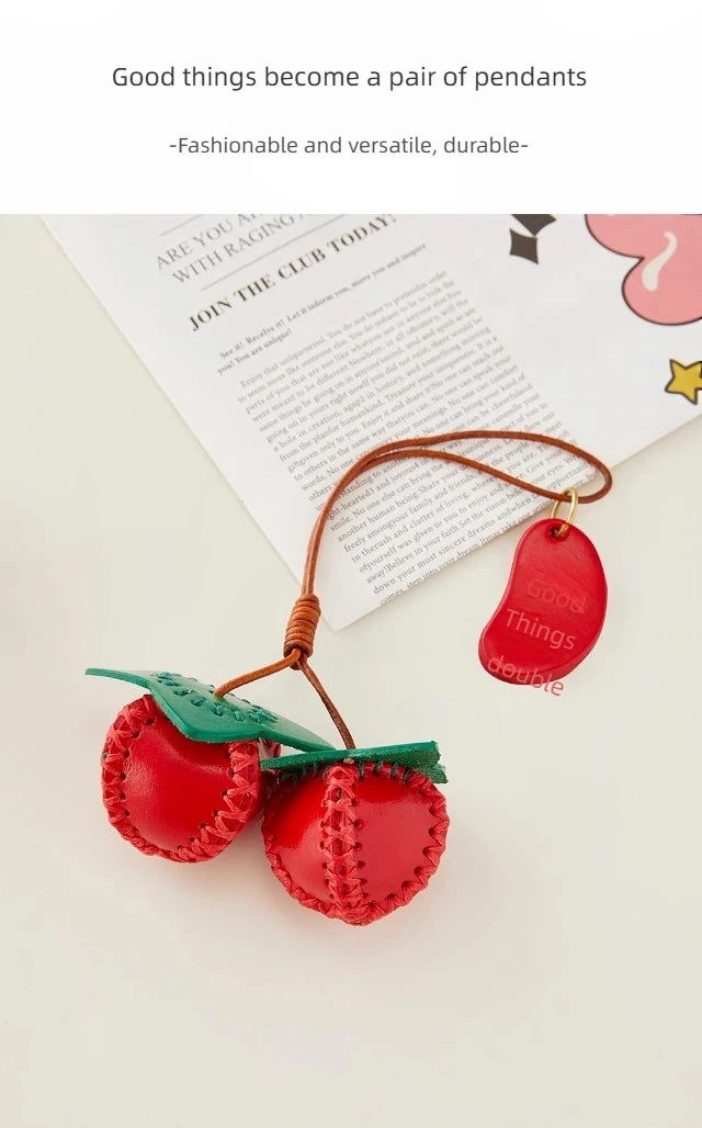 Persimmon Leather Bag Charm – Elegant Fashion Accent