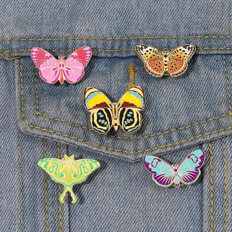 Colorful Butterfly Enamel Pin – Cute Insect Brooch