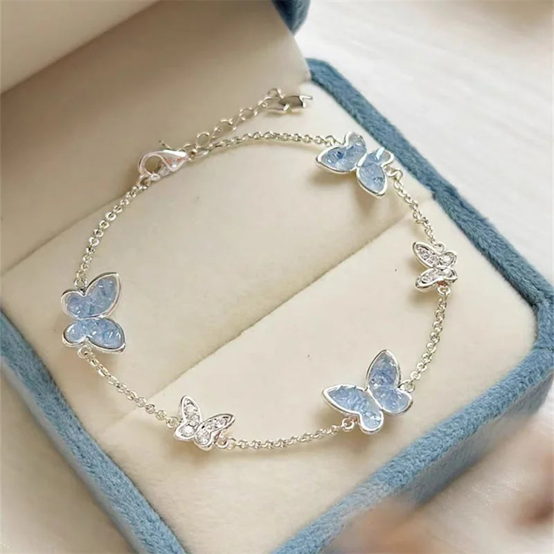 Adjustable Butterfly Crystal Jewelry Set