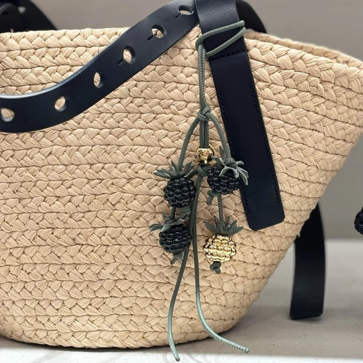 Raspberry & Blackberry Charm – Leather Bag Accessory