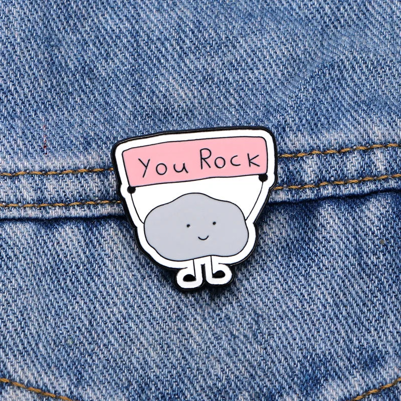 You Rock Cloud Enamel Brooch – Cute Cartoon Lapel Pin