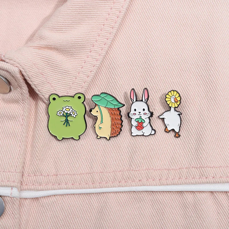 Frog, Rabbit & Duck Pins – Cute Animal Badges