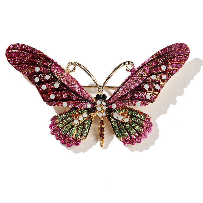 Shiny Crystal Butterfly Lapel Pin