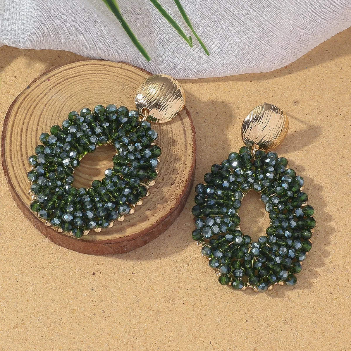 Vintage Boho Beaded Hoop Earrings