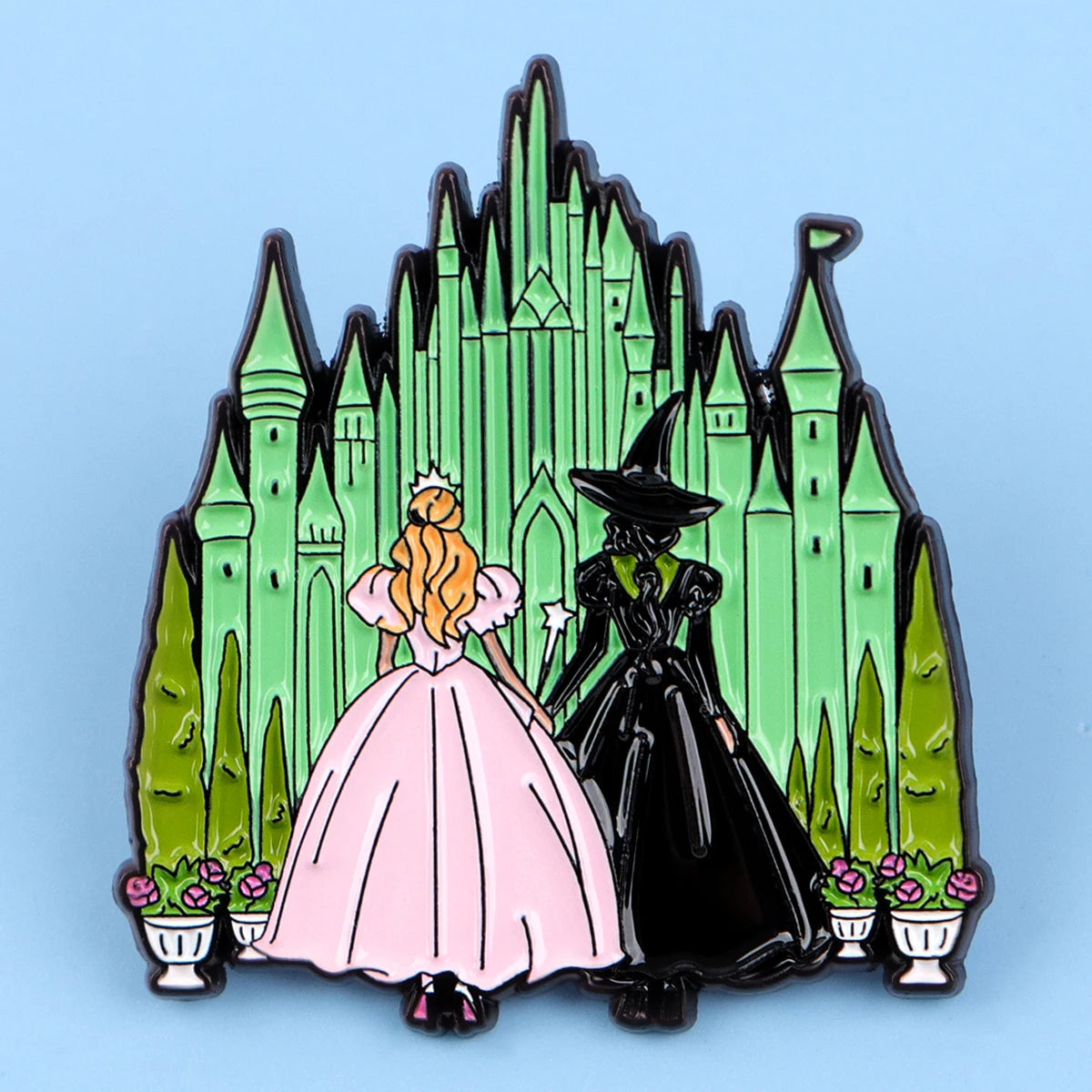 Princess & Witch Enamel Pin – Cute Cartoon Brooch for Bags & Clothes