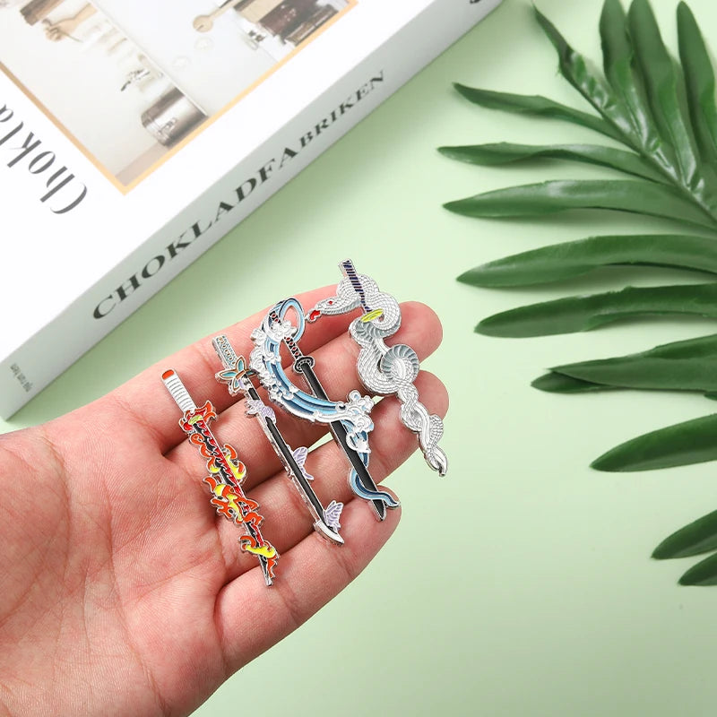 Demon Slayer Weapon Enamel Pins – Anime Sword Metal Brooch Badge