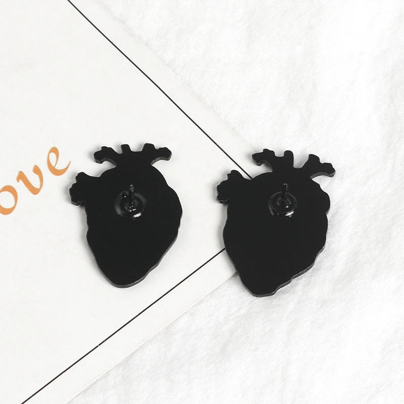 Anatomical Heart Enamel Pin – Medical Brooch Gift