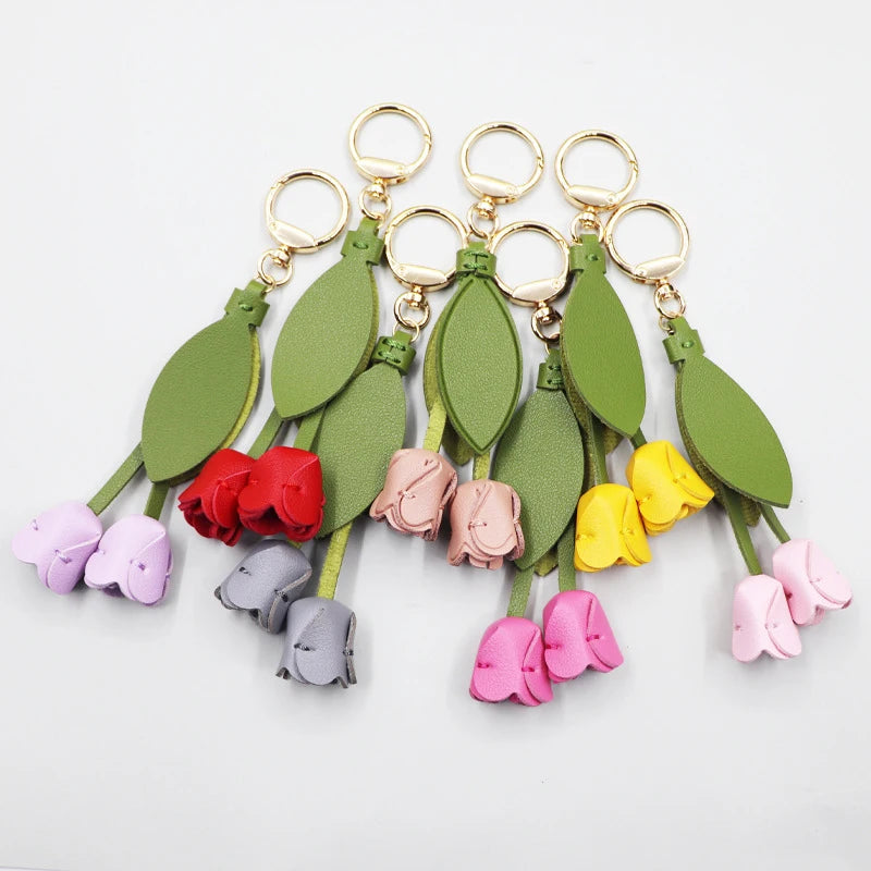 “She Blooms” Tulip Keychain