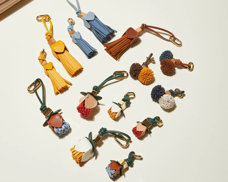 High-Grade Leather Flower Ball Tassel – Bag & Car Pendant