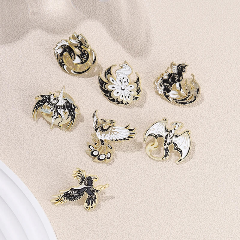 Animal Enamel Pin – Eagle, Dragon & Bird Brooch Badge