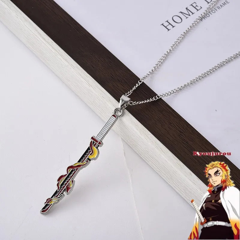 Demon Slayer Necklace – Kimetsu no Yaiba Enamel Pendant Choker Cosplay Jewelry