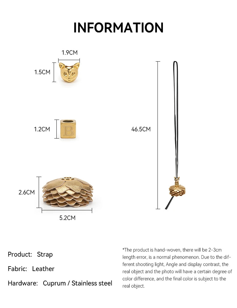 Versatile Cat-Shaped Leather Keychain & Bag Decoration