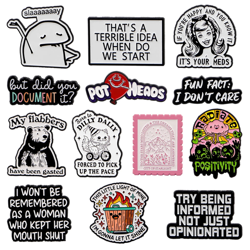 Funny Cat Enamel Pin – Quote Badge Gift
