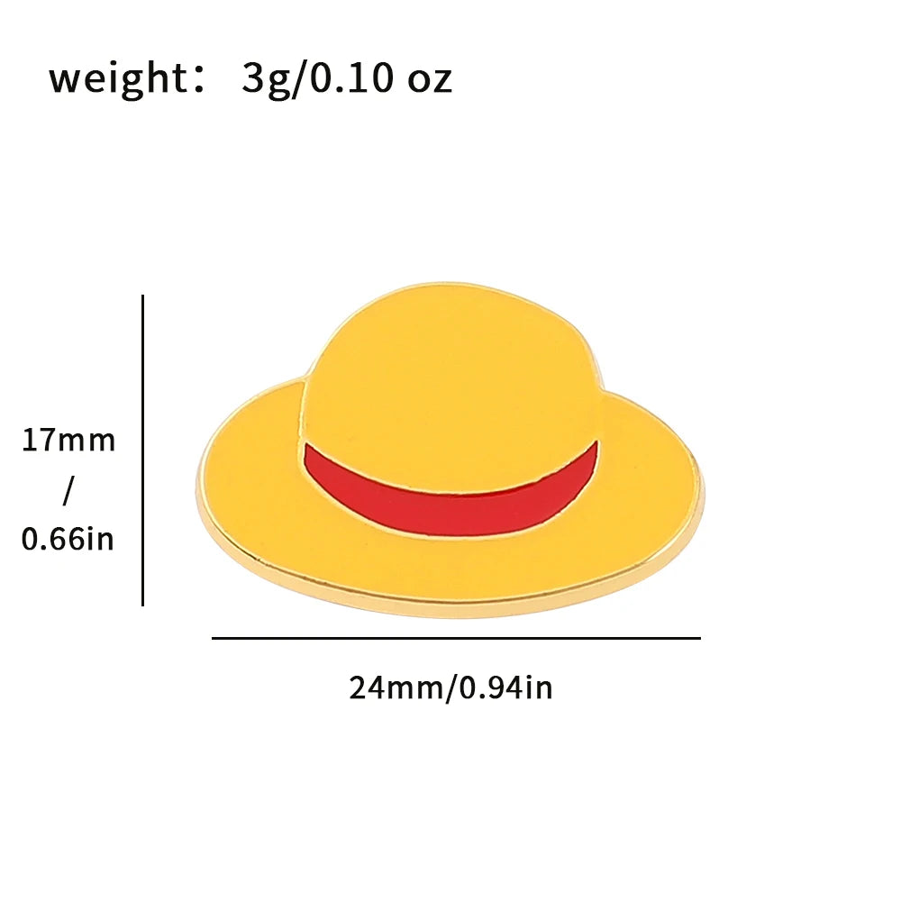 One Piece Enamel Brooch – Monkey D. Luffy Skull Lapel Pin for Bags & Jackets