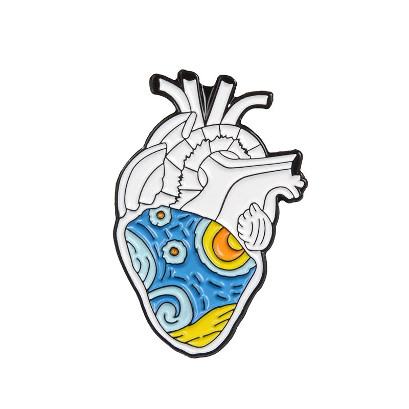 Anatomical Heart Enamel Pin – Medical Brooch Gift