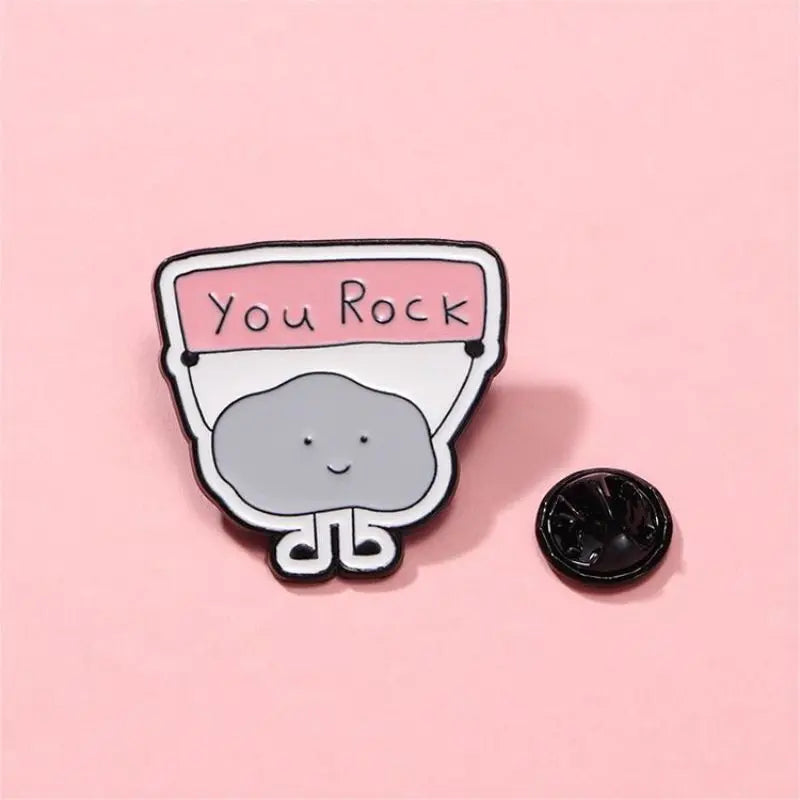You Rock Cloud Enamel Brooch – Cute Cartoon Lapel Pin
