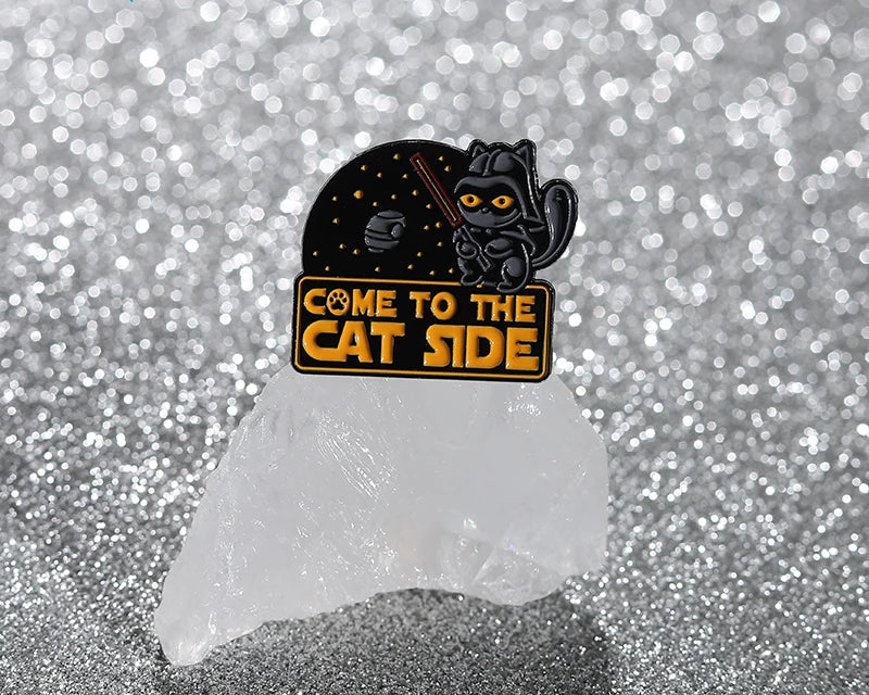 Come to the Cat Side Enamel Pin – Funny Dark Side Brooch