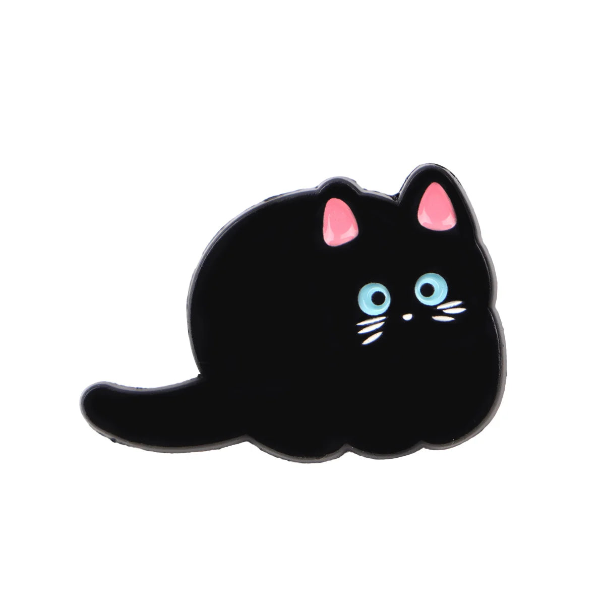Cute Black Cat Enamel Pin – Witchy Halloween Brooch