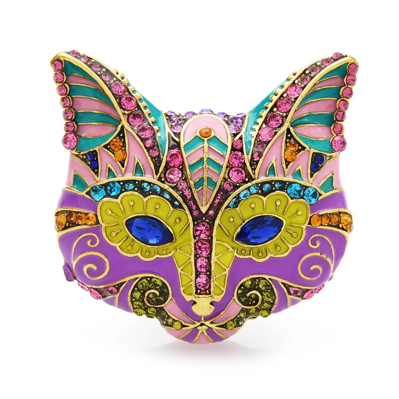 Retro Enamel Cat Mask Jewelry