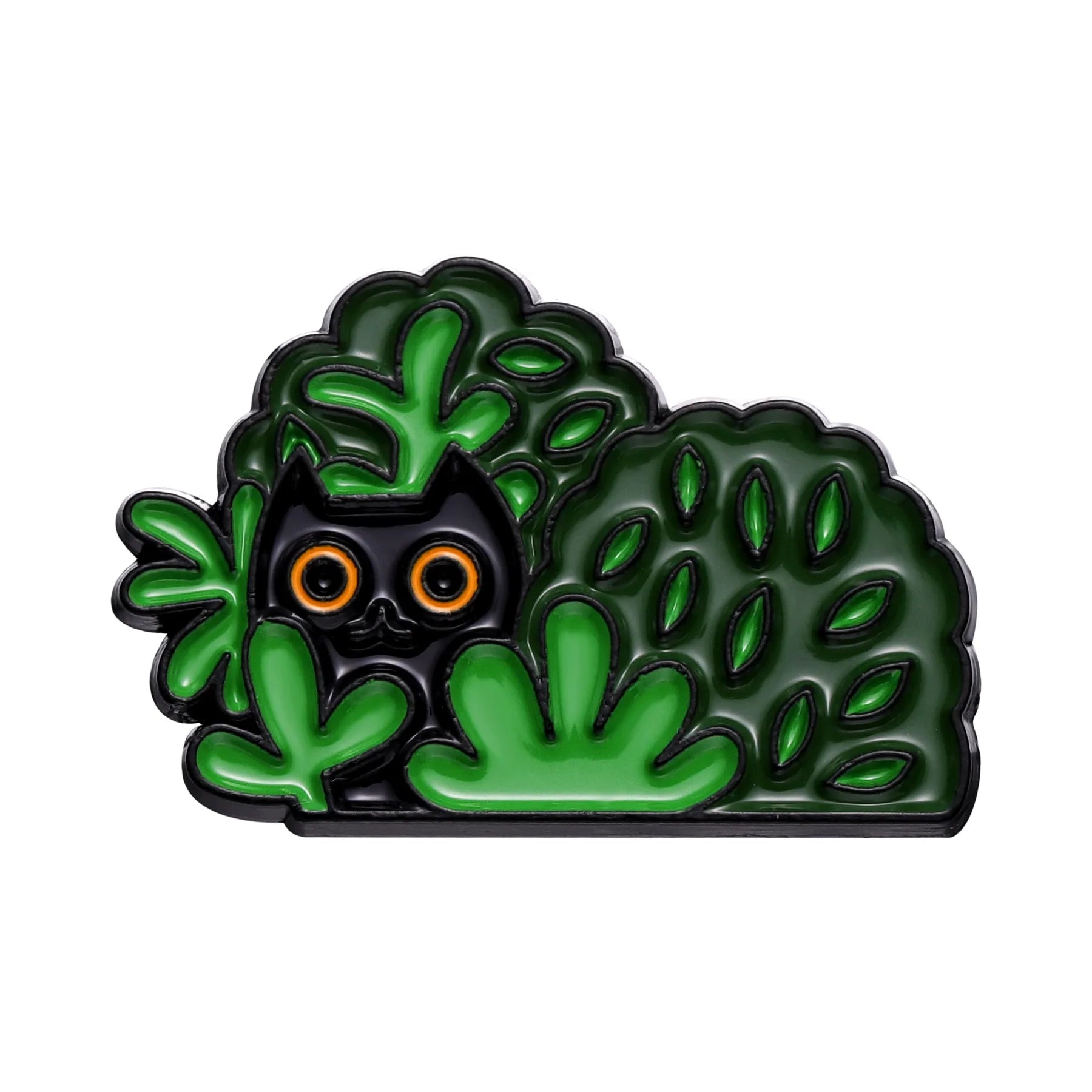 Cats in Plants Enamel Pin – Cute Black Cat Potted Plant Brooch Gift