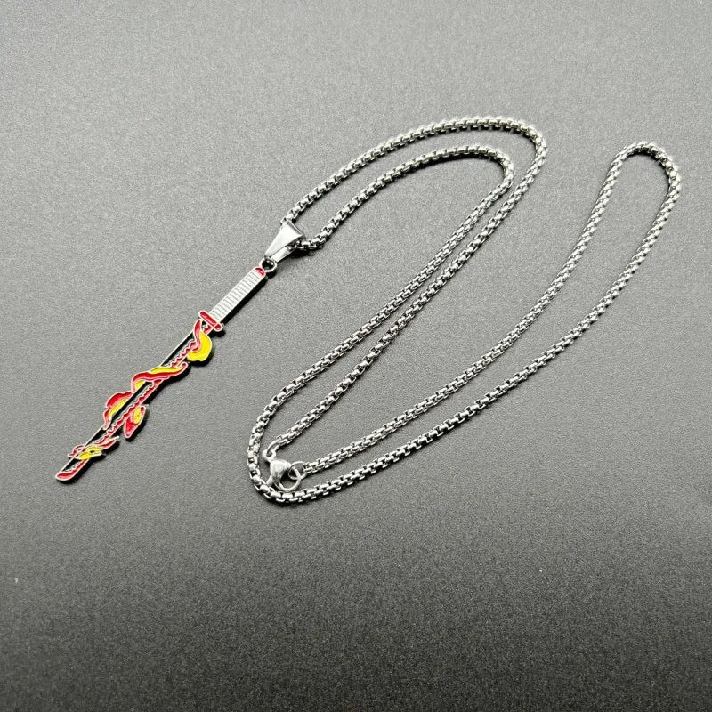 Demon Slayer Necklace – Kimetsu no Yaiba Enamel Pendant Choker Cosplay Jewelry