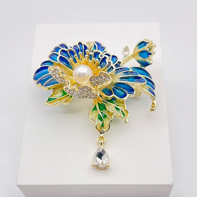 Sparkling Peony Brooch Jewelry