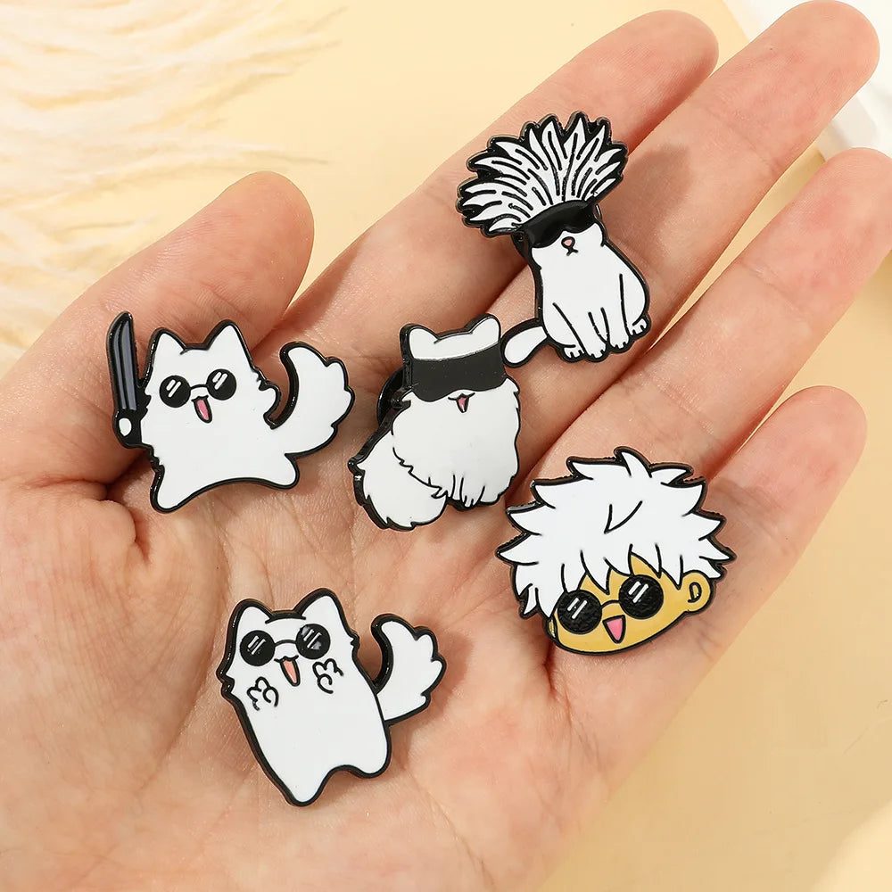 Animated Character Metal Pins – Trendy Backpack & Jacket Badges Gift Set