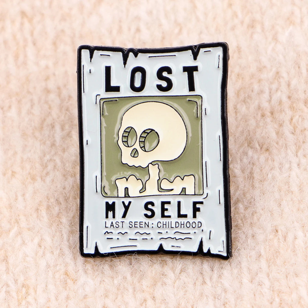 Skeleton Art Enamel Pin – Cartoon Skull Brooch