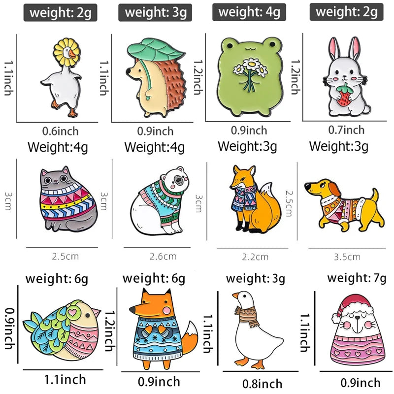 Frog, Rabbit & Duck Pins – Cute Animal Badges
