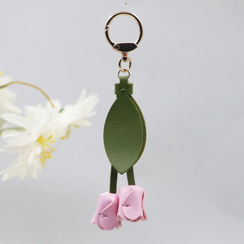 “She Blooms” Tulip Keychain