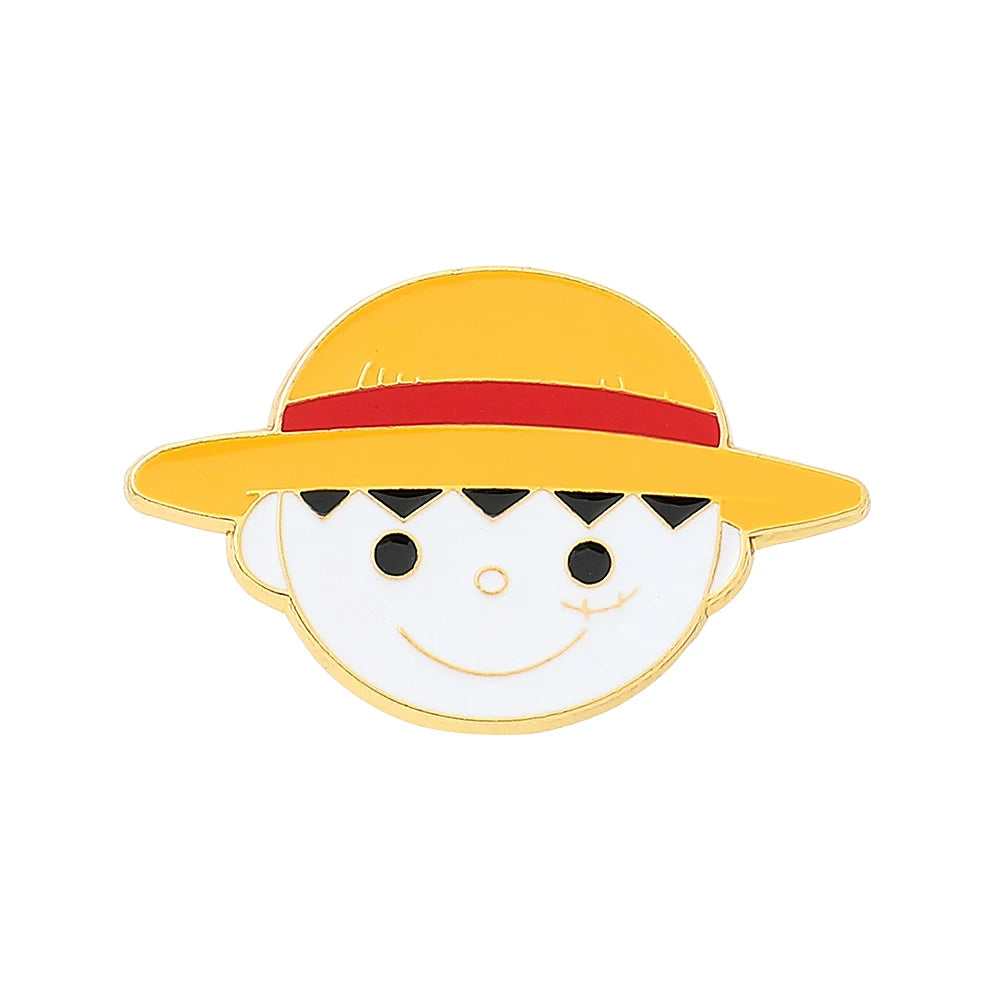 One Piece Enamel Brooch – Monkey D. Luffy Skull Lapel Pin for Bags & Jackets