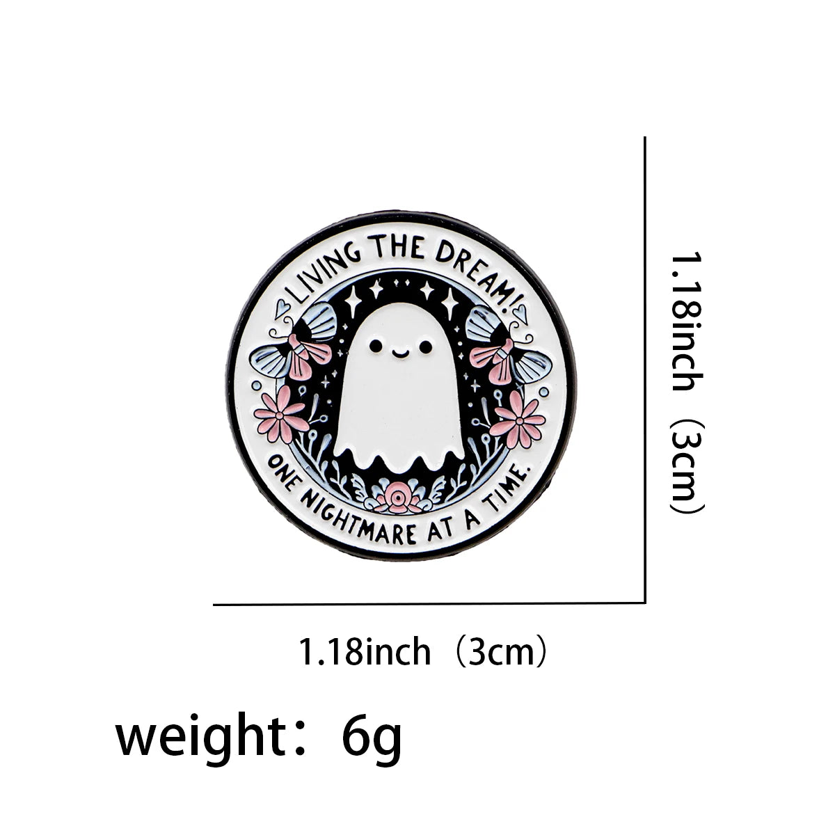 Cartoon Ghost Enamel Pin – Cute Halloween Brooch