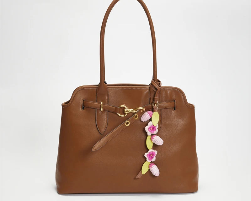 Knitted Cherry Blossom Bag Accessory