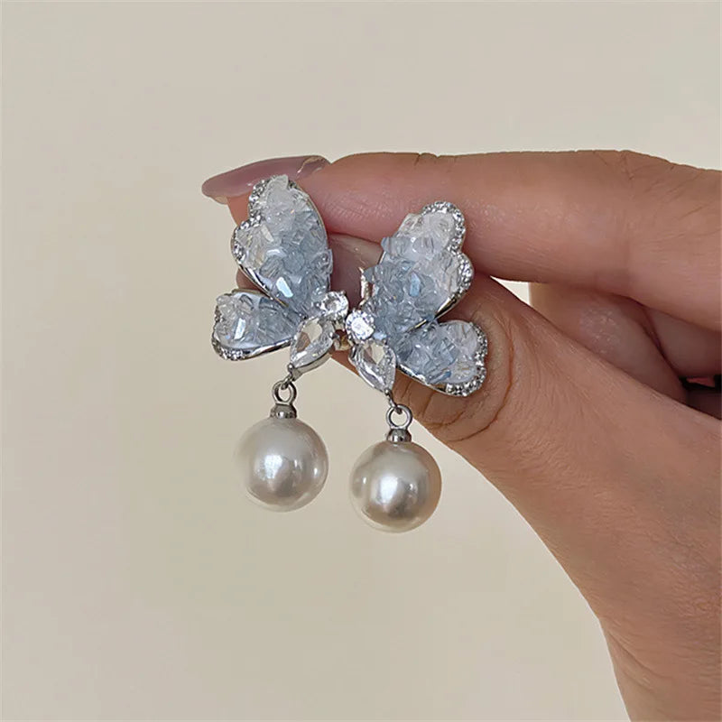 Shiny Zircon Pearl Butterfly Jewelry