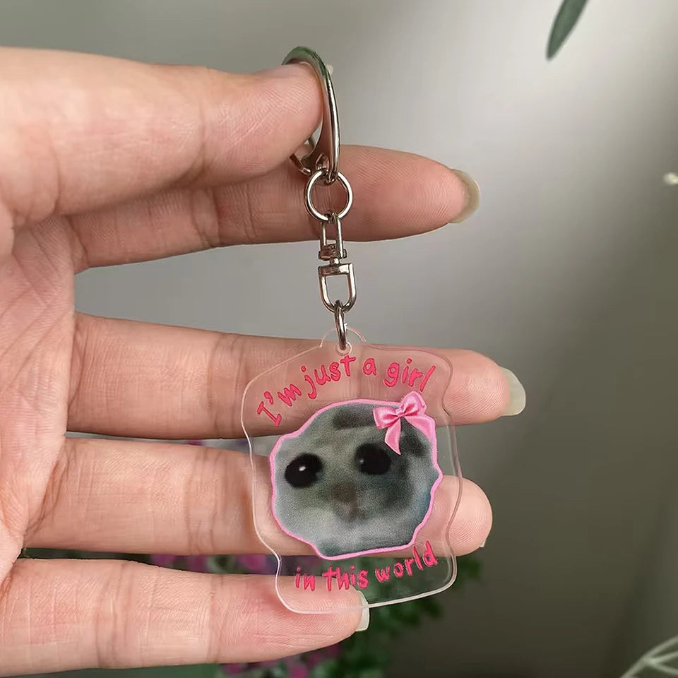 Sad Hamster Keychain for her