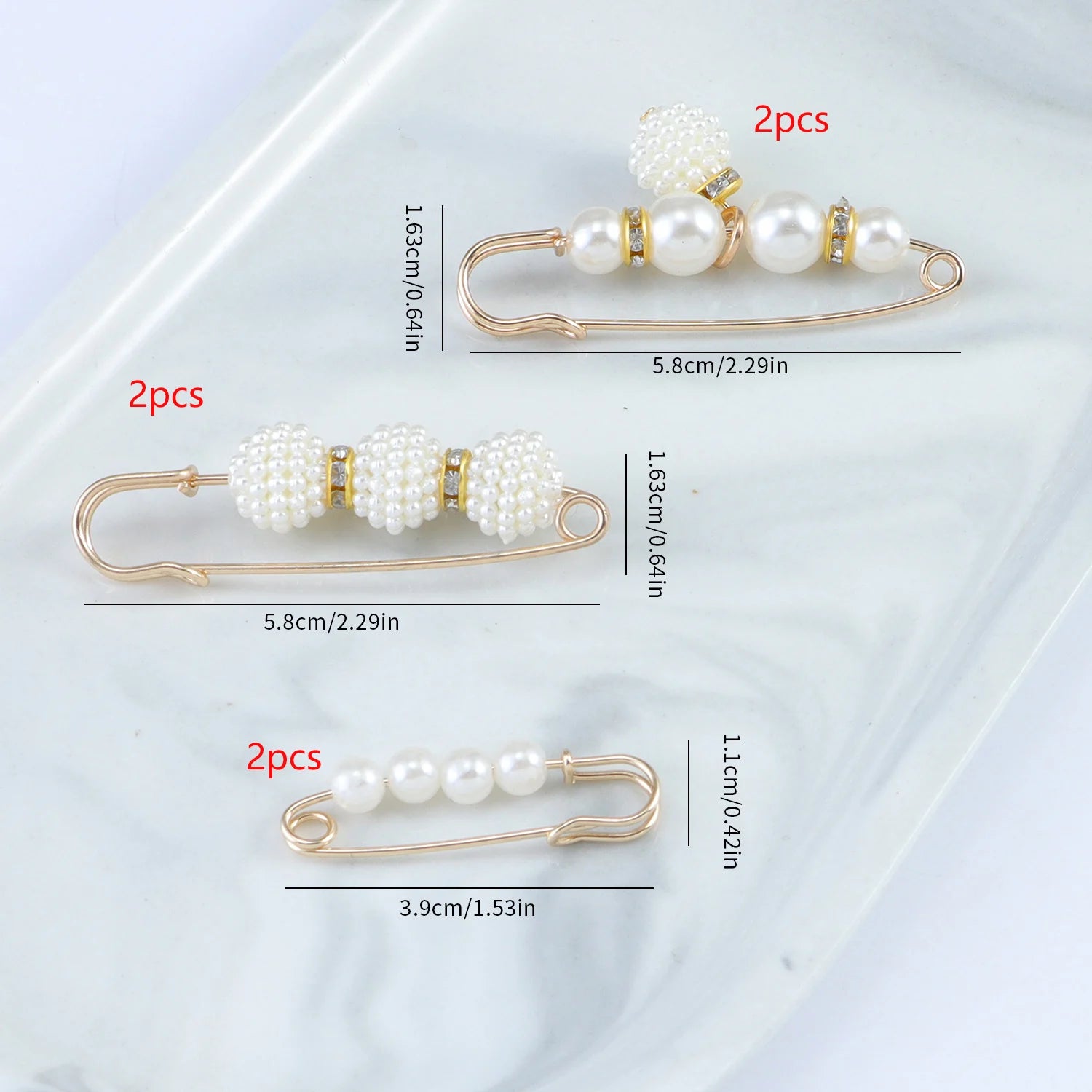Kpop Gold Brooch Set – Fashion Safety Pins for Women