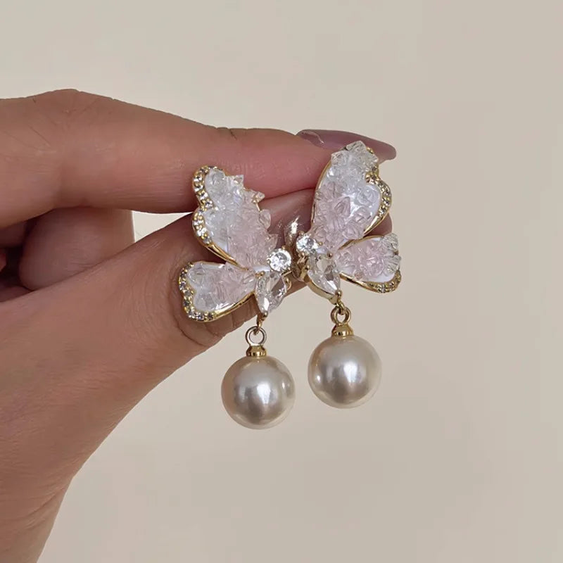 Shiny Zircon Pearl Butterfly Jewelry