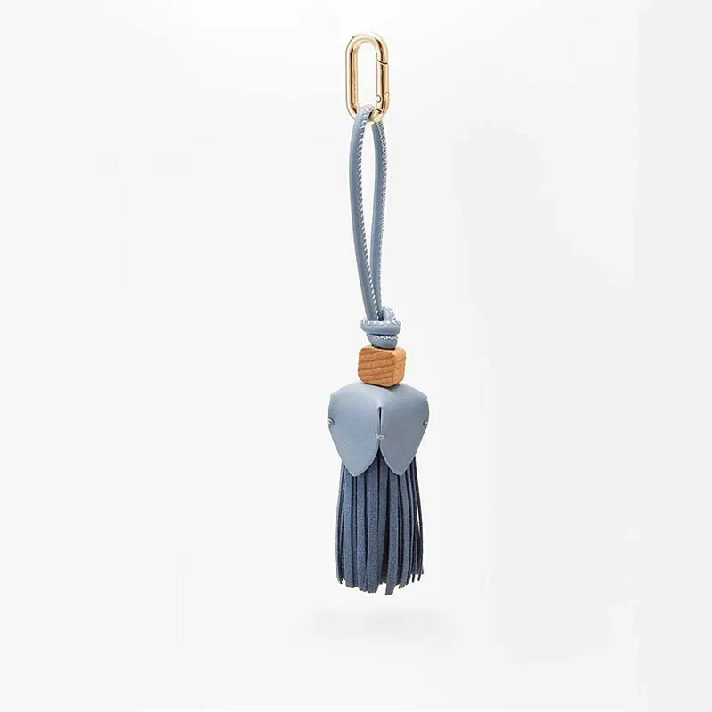 High-Grade Leather Flower Ball Tassel – Bag & Car Pendant