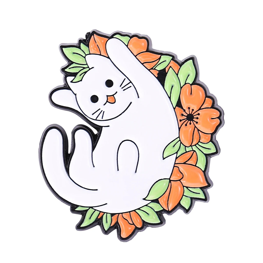 Nature-Inspired Enamel Pins – Hedgehog, Cat & Frog