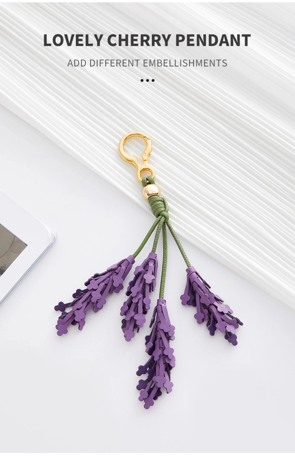 Empower in Lavender – Leather Bag Charm