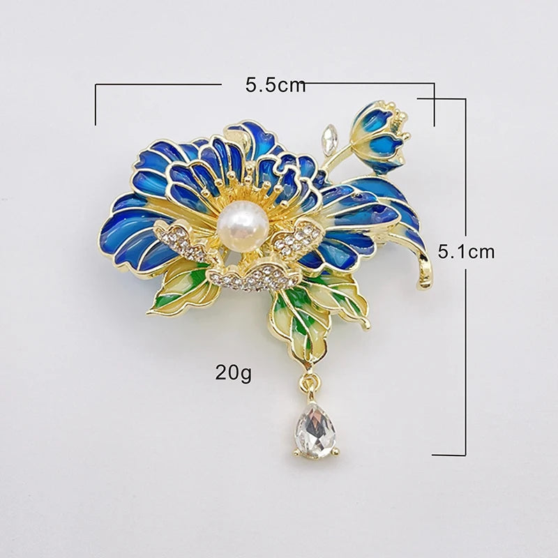 Sparkling Peony Brooch Jewelry