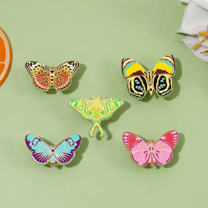Colorful Butterfly Enamel Pin – Cute Insect Brooch