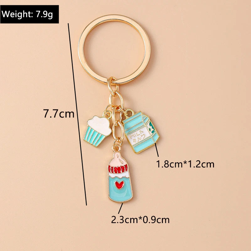 Red Wine Keychain – Cute Enamel Key Ring for Handbags