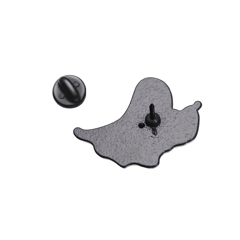 Cute Ghost Cat Enamel Pin – Black Cat Lapel Brooch Backpack & Clothes Accessory