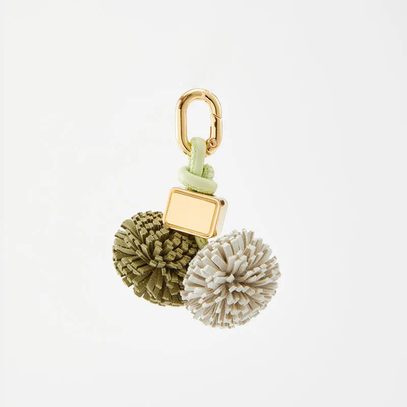 High-Grade Leather Flower Ball Tassel – Bag & Car Pendant