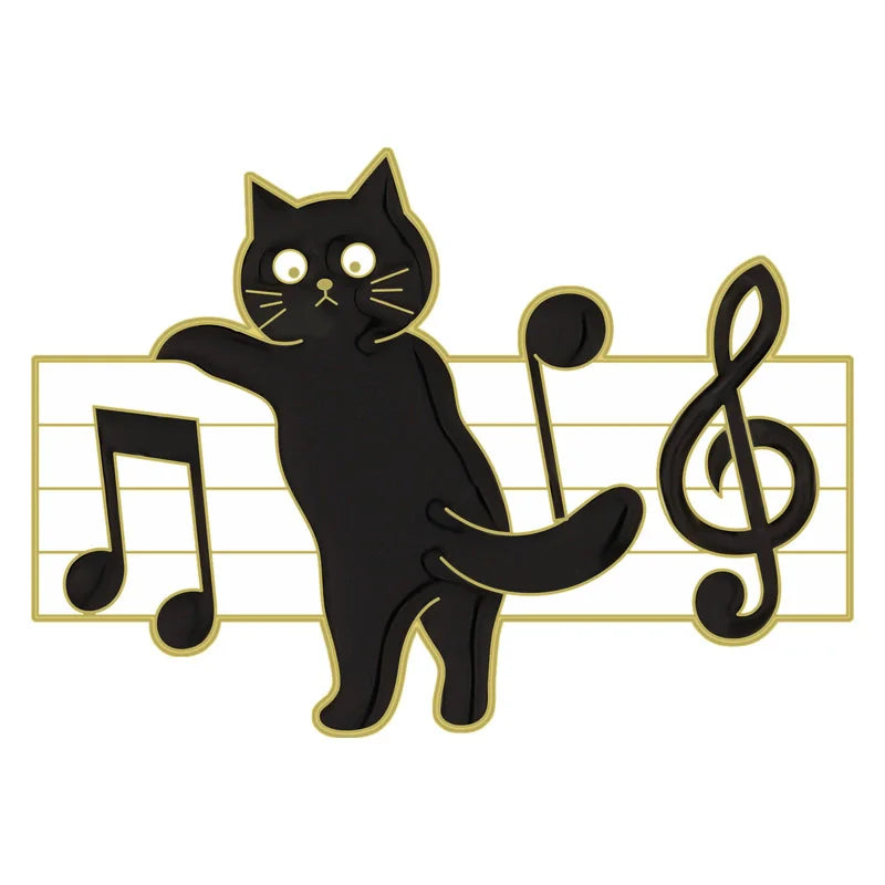 Cats in Plants Enamel Pin – Cute Black Cat Potted Plant Brooch Gift