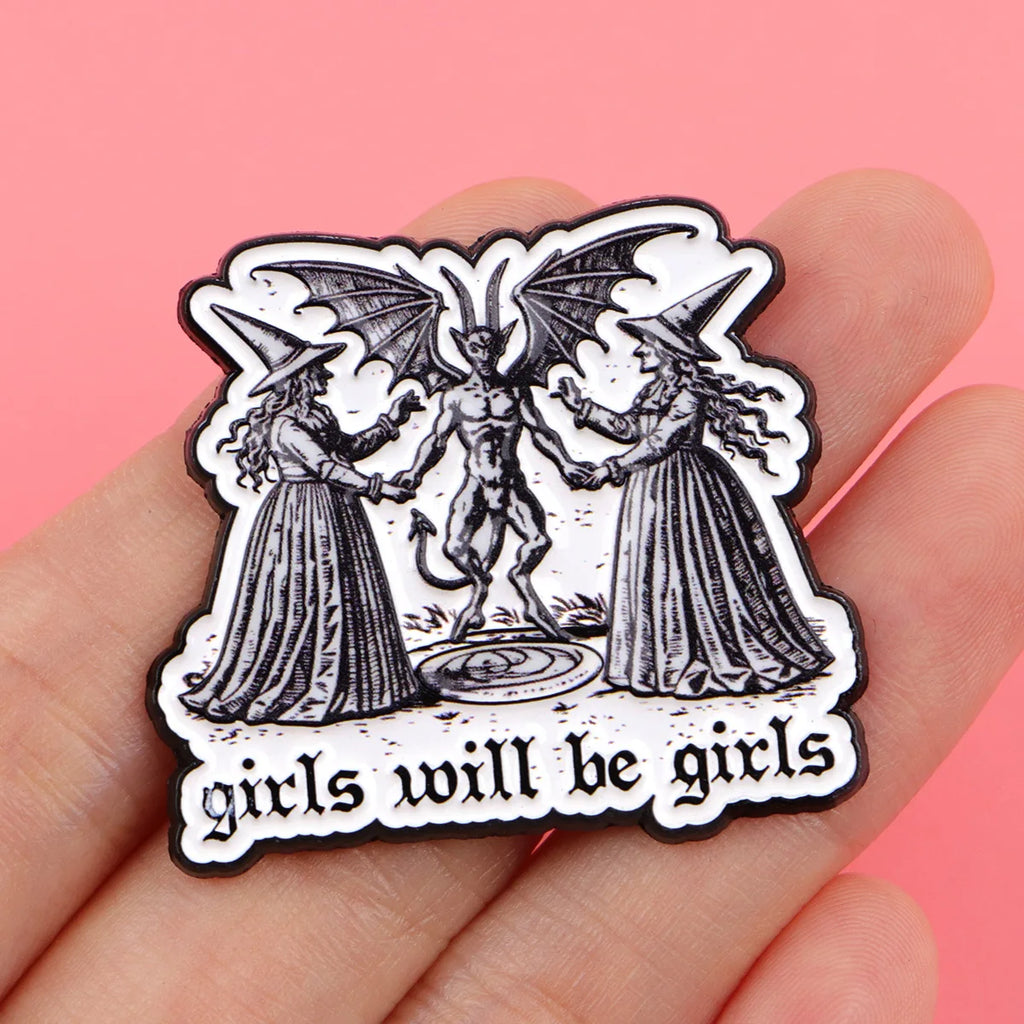 Feminist Witch Enamel Pin – Funny Brooch Badge